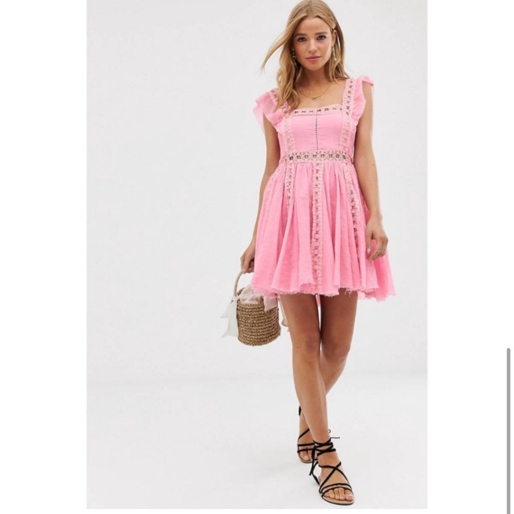 Free People Verona Dress. Pink.  XS.